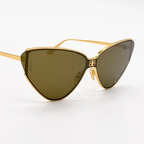 NEW BALENCIAGA CAT EYE GOLD SUNGLASSES BALENCIAGA